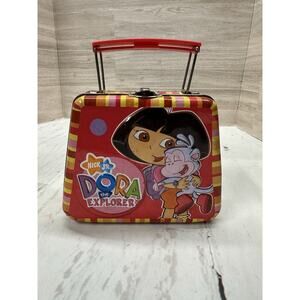 DORA THE EXPLORER Tin Tote Metal Box 2005 Popcorn Tin